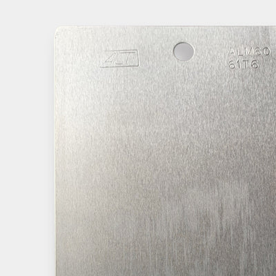 ACT Aluminum 6061-T6 3" x 10" x 0.032" with Mill Oil and Square Corners and a Protective PVC Coating on One Side without a Hanging Hole
