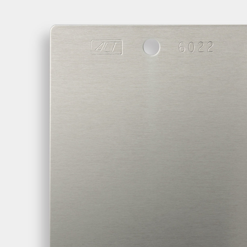 ACT Aluminum 6022-T43 25mm x 200mm x 0.89mm with Mill Oil and Square Corners and without a Hanging Hole
