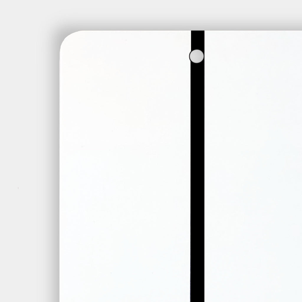 TRU Primed Steel White 3" x 5" x 0.006" with Black Hiding Stripe Down Center